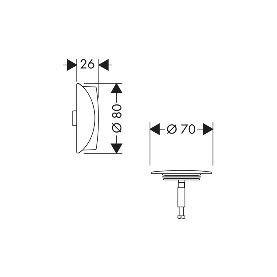 Hansgrohe Flexaplus Bath Waste And Overflow 98 X 84 X 68mm Gold - Polished detail view - Image 2