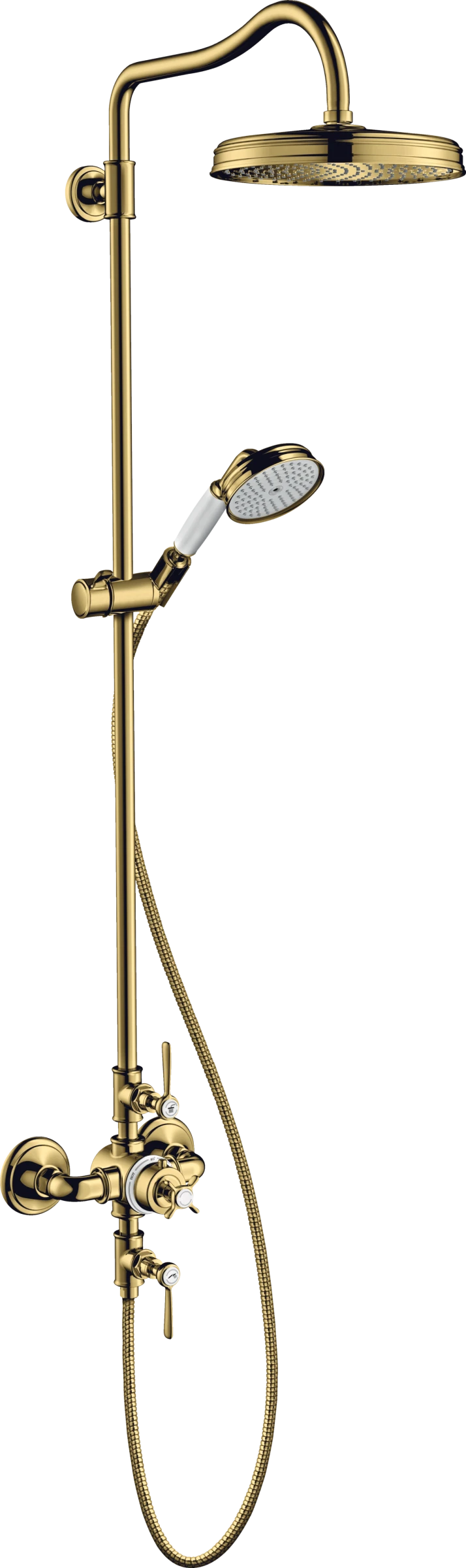 Axor Montreux Showerpipes With Thermostatic Mixer 1020 X 336 X 250mm Gold - Polished
