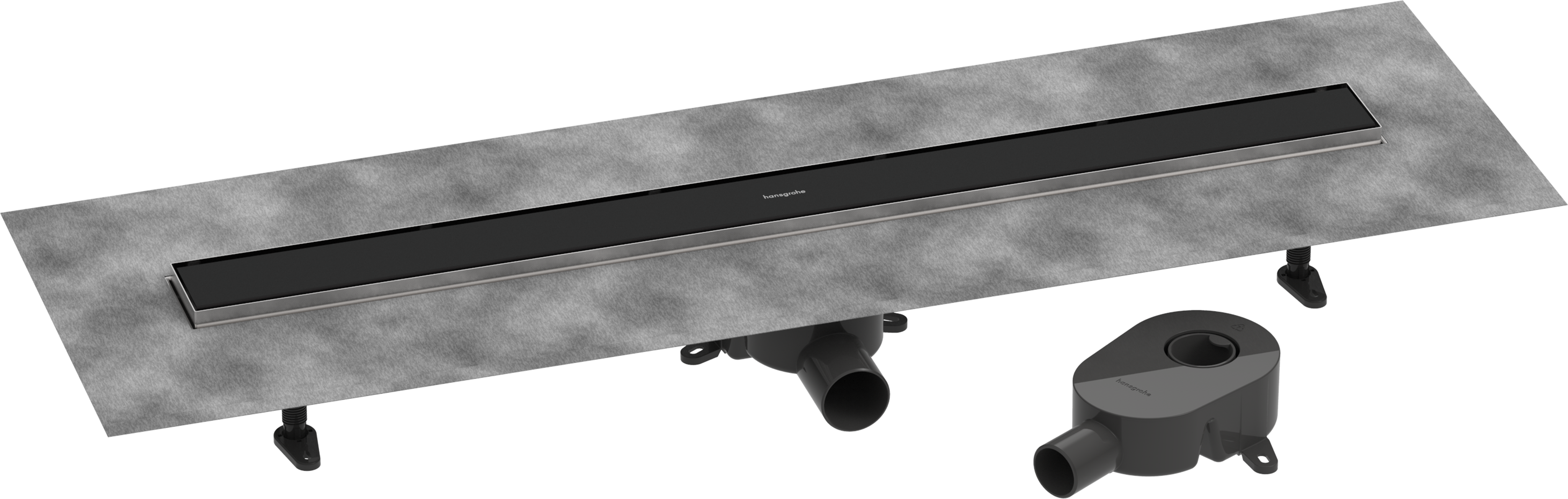 Hansgrohe Raindrain Go Shower Wastes 1083 X 163 X 132mm Black - Matt