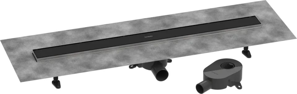 Hansgrohe Raindrain Go Shower Wastes 1083 X 163 X 132mm Black - Matt product image - Image 1