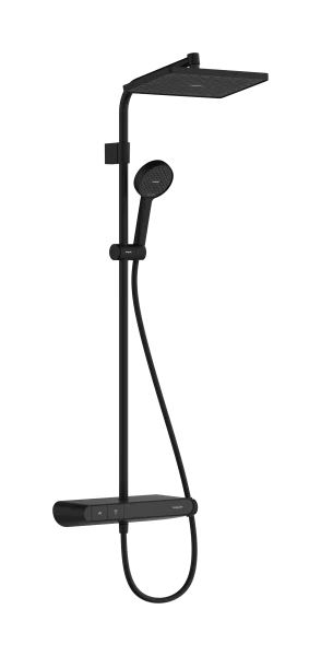 Hansgrohe Activera Q Showerpipes With Thermostatic Mixer 1170 X 350 X 180mm Black - Matt
