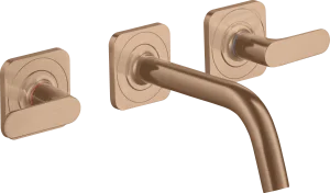 Axor Citterio M 3-hole Basin Mixer For Concealed Installation Wall-mounted With Spout 166 Mm, Lever Handles And Escutcheons