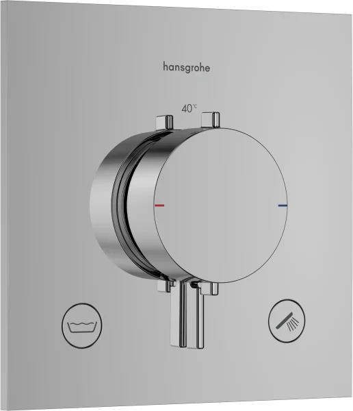 Hansgrohe Ecostat Comfort E Thermostat For Concealed Installation For 2 Functions With Integrated Security Combination According To En1717 Chrome