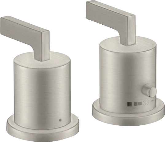 Axor Citterio 2-hole Rim-mounted Thermostatic Bath Mixer With Lever Handles Stainless Steel Optic