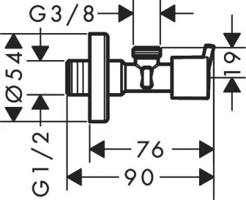 Axor Angle Valves 87 X 77 X 26mm Chrome detail view - Image 2