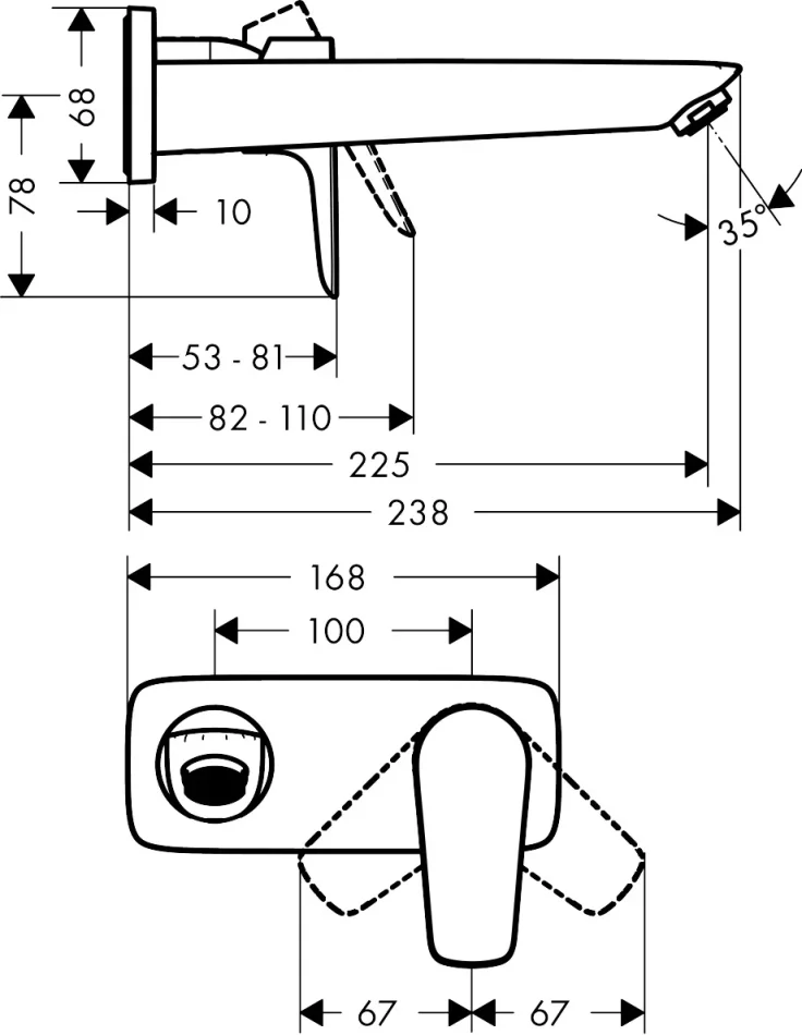 Hansgrohe Talis E Manual Mixers 289 X 157 X 88mm Black - Matt detail view - Image 2