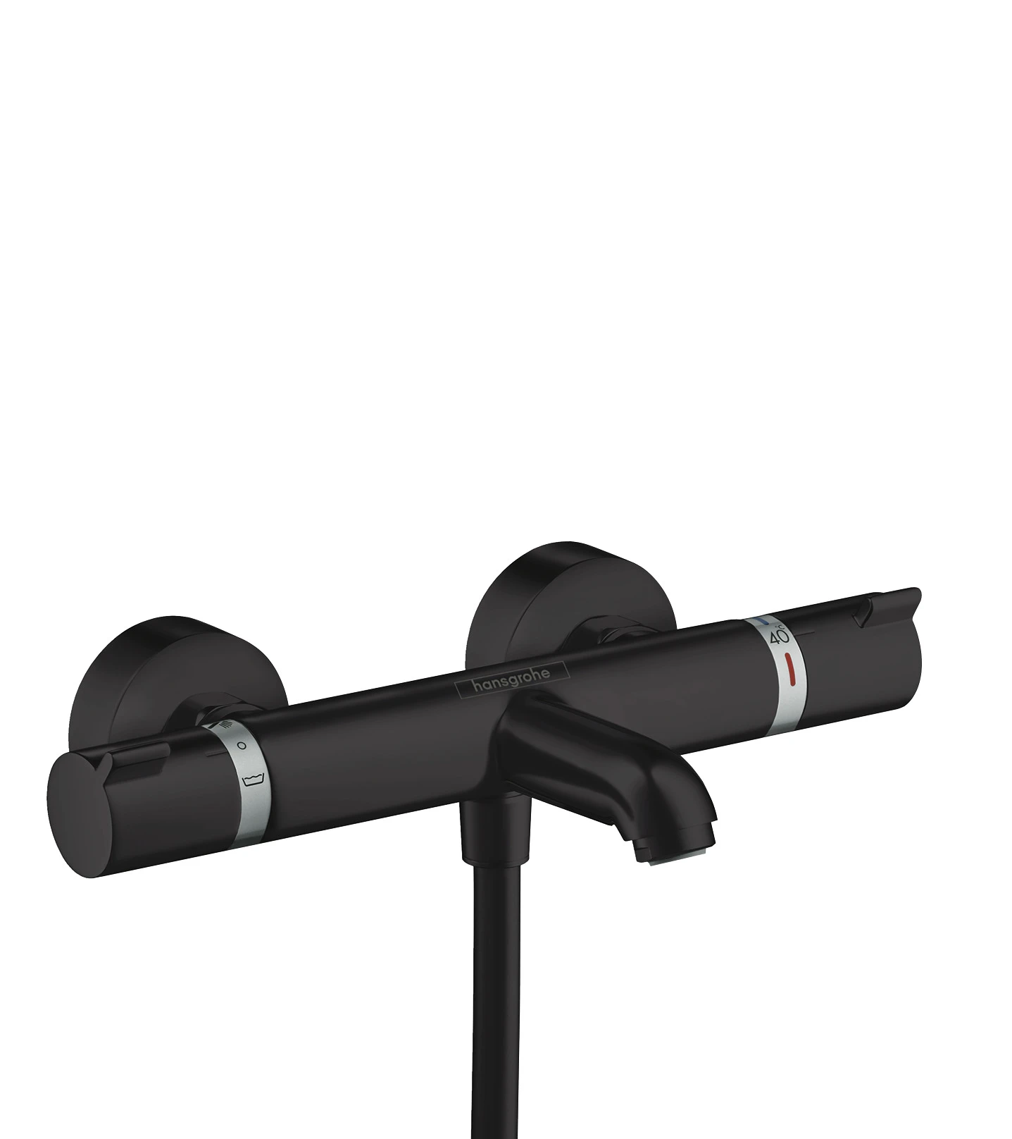 Hansgrohe Ecostat Comfort Thermostatic Bath Filler Mixer Exposed 363 X 226 X 101mm Black - Matt
