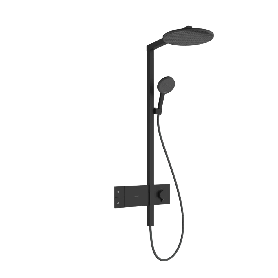 Hansgrohe Raindance Alive S Showerpipes With Thermostatic Mixer 1170 X 350 X 180mm Black - Matt product image - Image 1
