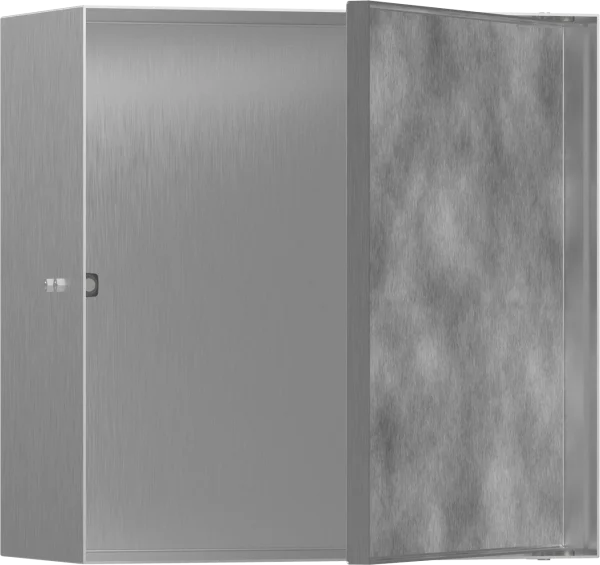 Hansgrohe Xtrastoris Rock Wall Niche With Tileable Door 300/300/140 Brushed Stainless Steel