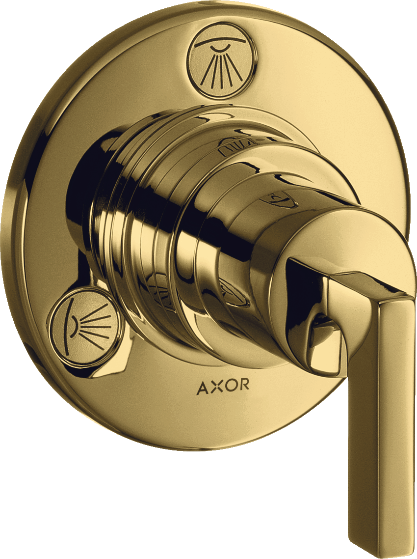 Axor Citterio Manual Shut-off & Diverter Valves 130 X 110 X 87mm Gold - Polished