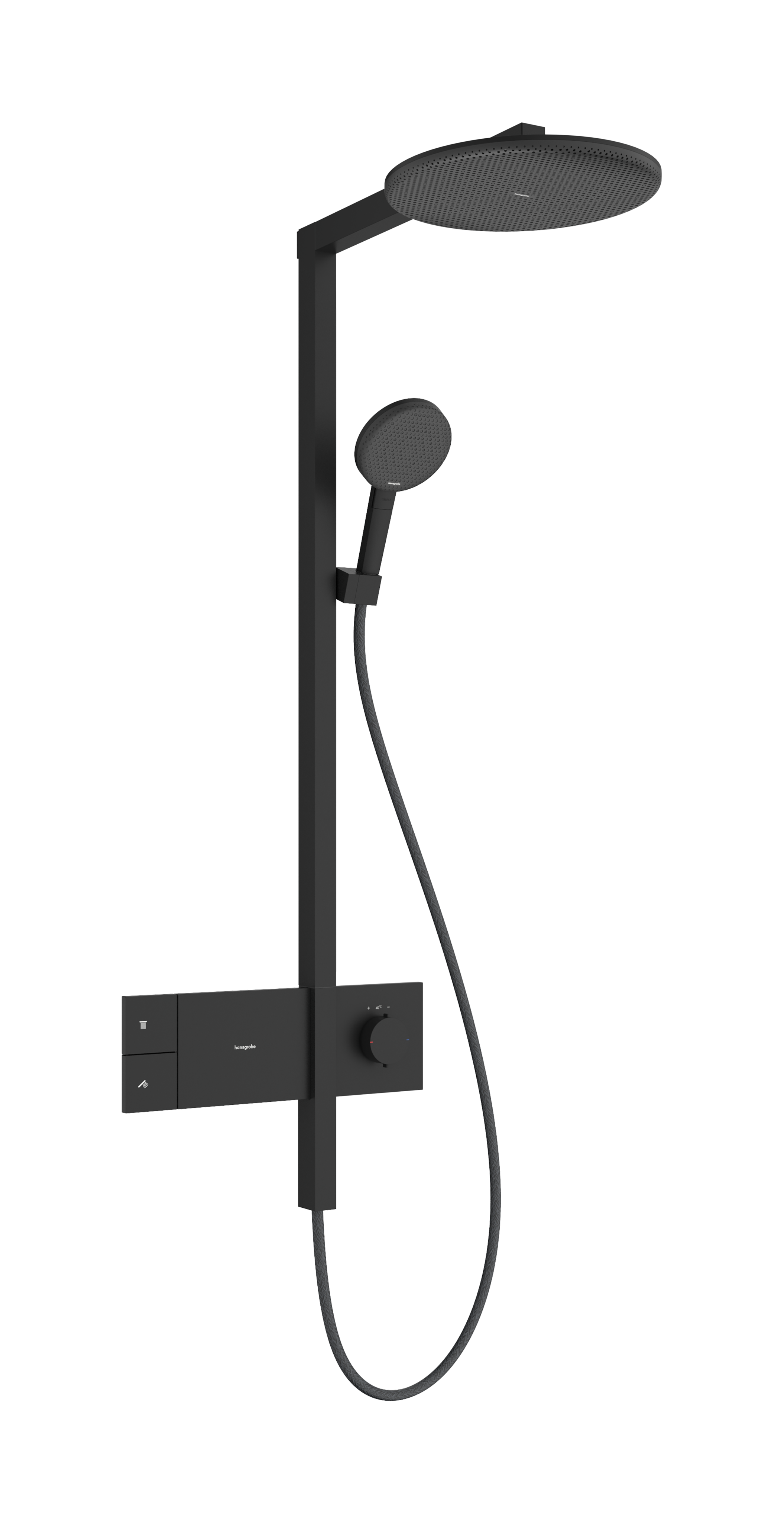 Hansgrohe Raindance Alive S Showerpipes With Thermostatic Mixer 1170 X 350 X 180mm Black - Matt