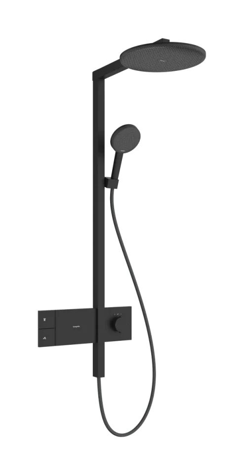 Hansgrohe Raindance Alive S Showerpipes With Thermostatic Mixer 1170 X 350 X 180mm Black - Matt product image - Image 1