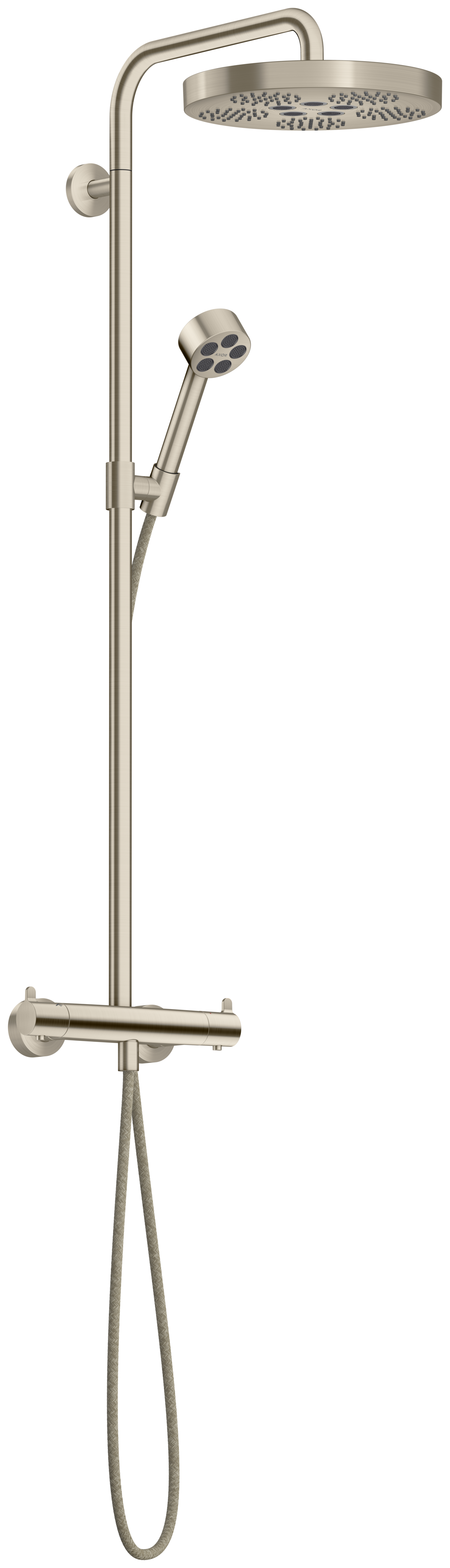 Axor One Showerpipes With Thermostatic Mixer 1020 X 350 X 170mm Nickel - Brushed