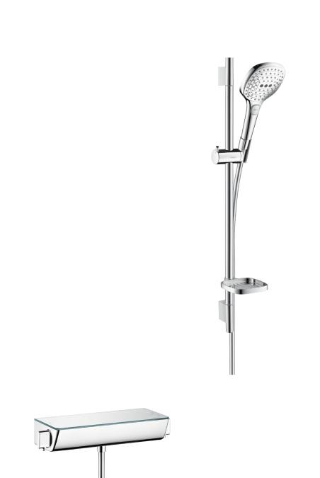 Hansgrohe Raindance Select E Shower Combination 1030 X 350 X 170mm White/chrome detail view - Image 2