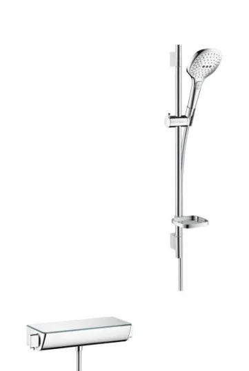 Hansgrohe Raindance Select E Shower Combination 1030 X 350 X 170mm White/chrome detail view - Image 2