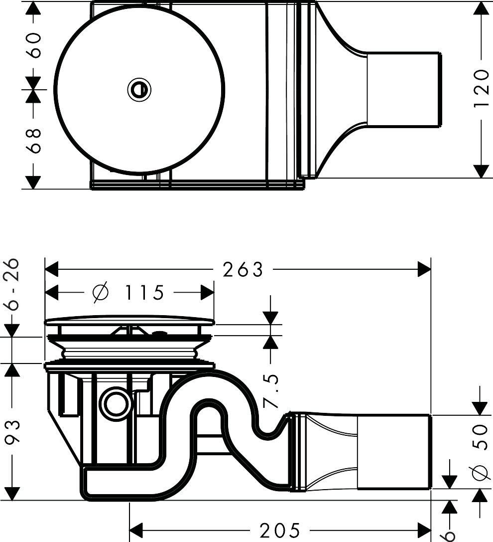Hansgrohe Raindrain Waste Systems For Shower Trays 267 X 95 X 126mm Chrome detail view - Image 3