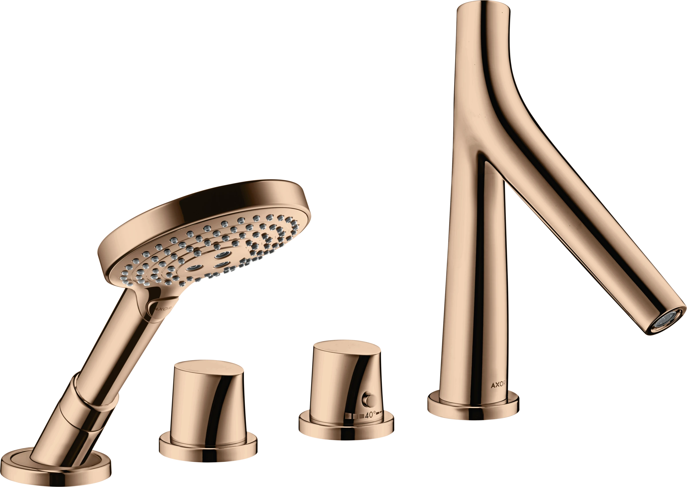 Axor Starck Organic Thermostatic Bath Filler Concealed 504 X 263 X 128mm Rose Gold/gold - Polished