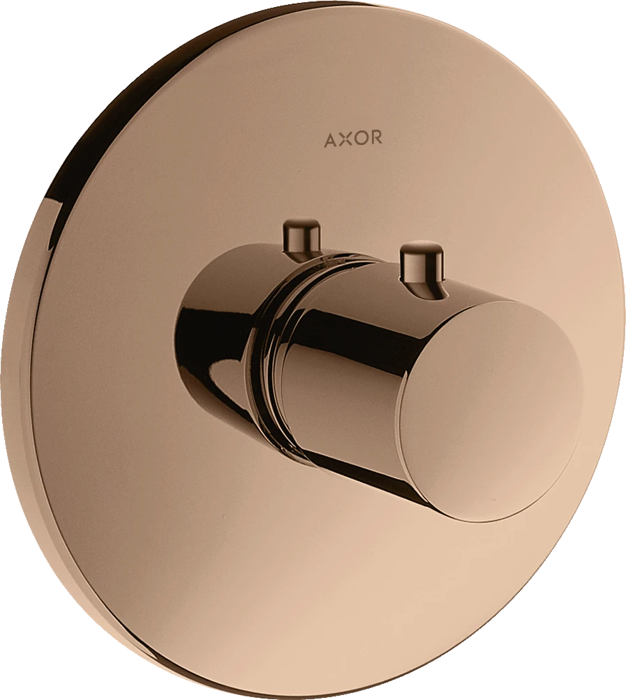 Axor Uno Thermostatic Shower Mixer Concealed 217 X 187 X 135mm Rose Gold/gold - Polished