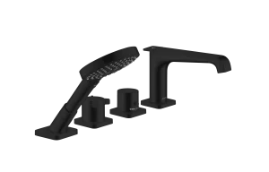 Axor Citterio E 4-hole Rim-mounted Thermostatic Bath Mixer Matt Black