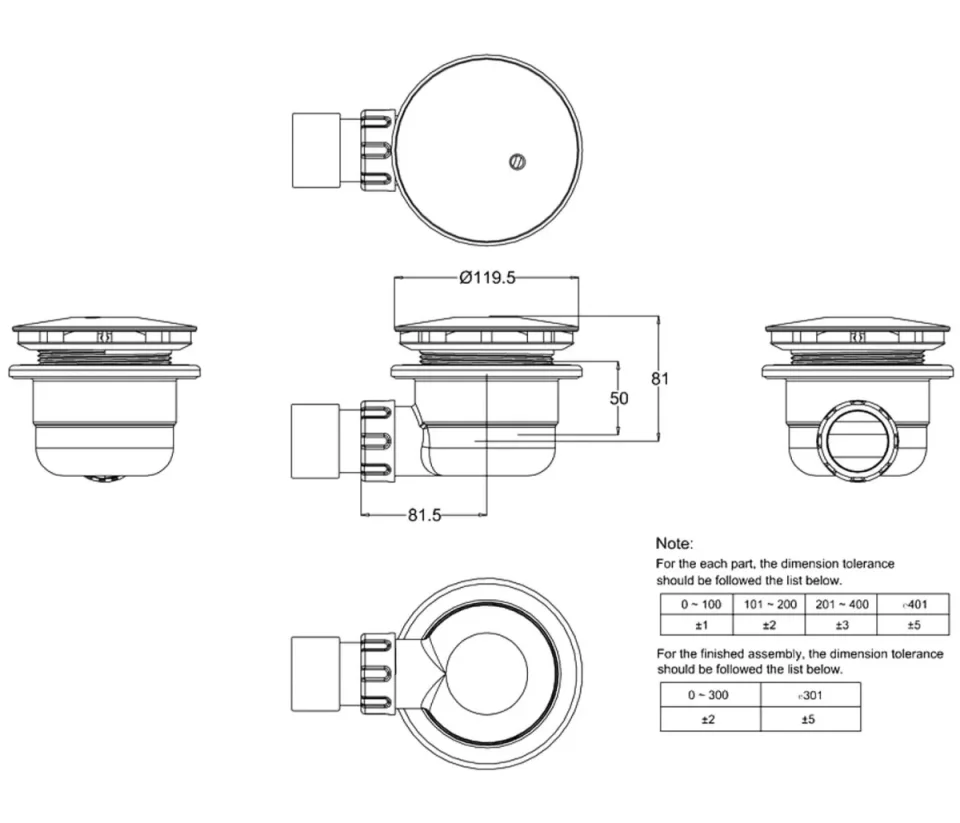 Crosswater High Flow Shower Waste detail view - Image 4