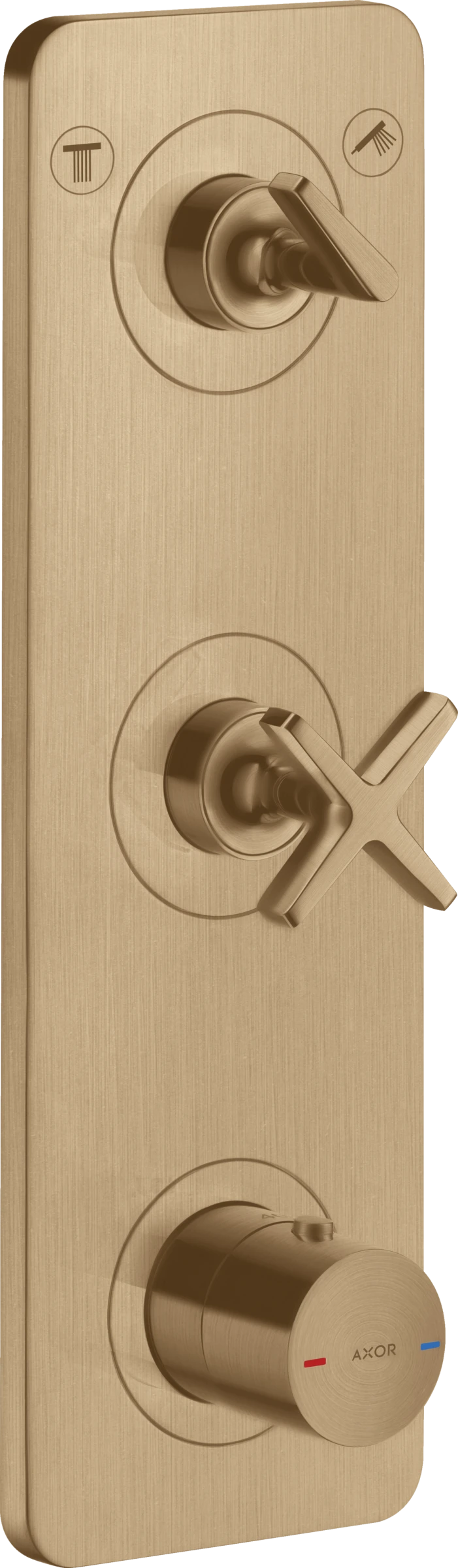 Axor Citterio E Thermostatic Module 380/120 For Concealed Installation For 2 Outlets With Plate Brushed Bronze