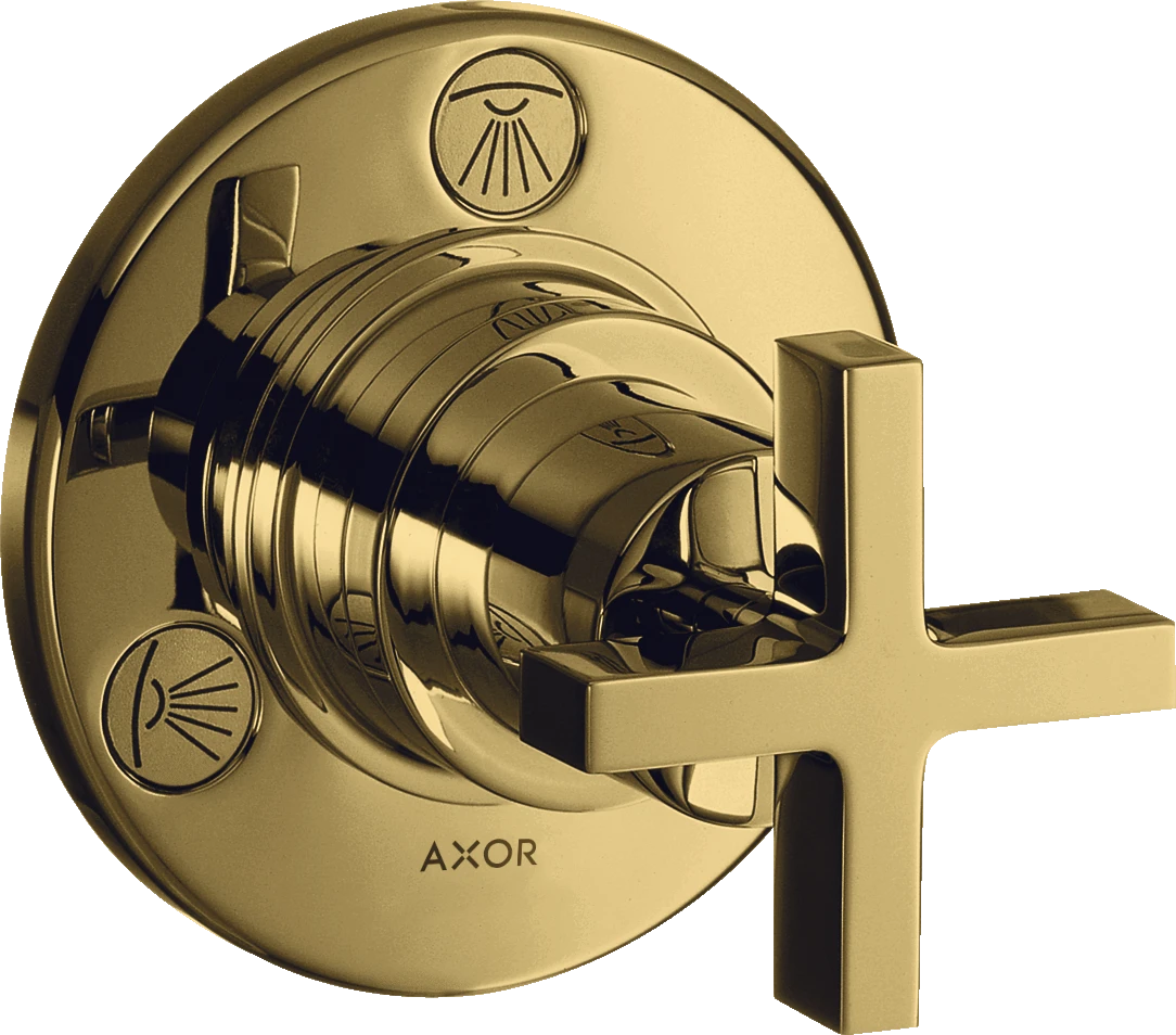 Axor Citterio Manual Shut-off & Diverter Valves 130 X 110 X 87mm Gold - Polished