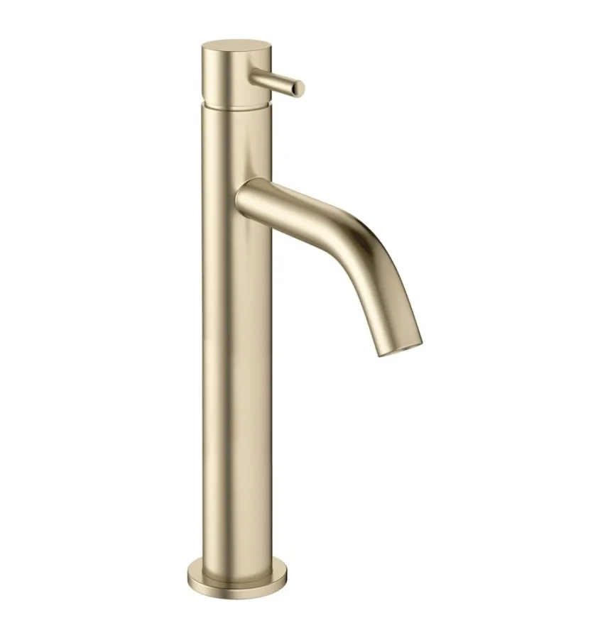 Crosswater Mpro Basin Tall Monobloc No Waste Brushed Brass product image - Image 1