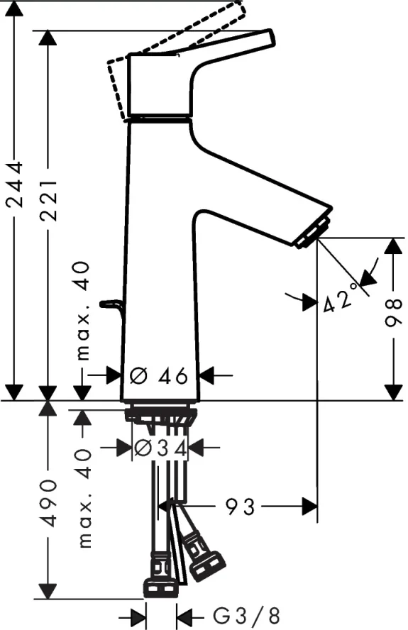 Hansgrohe Talis S Manual Mixers 355 X 180 X 75mm Chrome detail view - Image 2