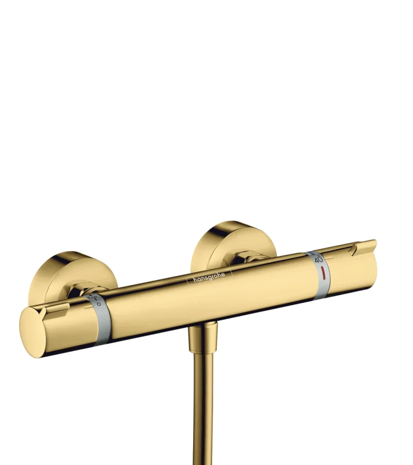 Hansgrohe Ecostat Comfort Thermostatic Shower Mixer Exposed 360 X 135 X 105mm Gold - Polished product image - Image 1