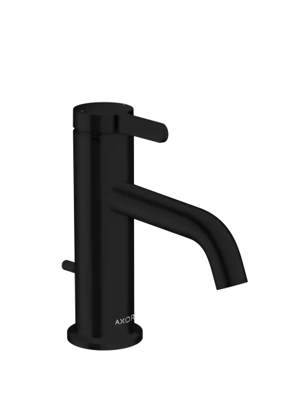 Axor One Single Lever Basin Mixer 70 With Lever Handle And Pop-up Waste Set Matt Black