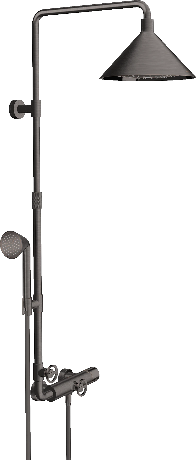 Axor Showers/front Showerpipes With Thermostatic Mixer 855 X 475 X 185mm Gunmetal/chrome - Brushed