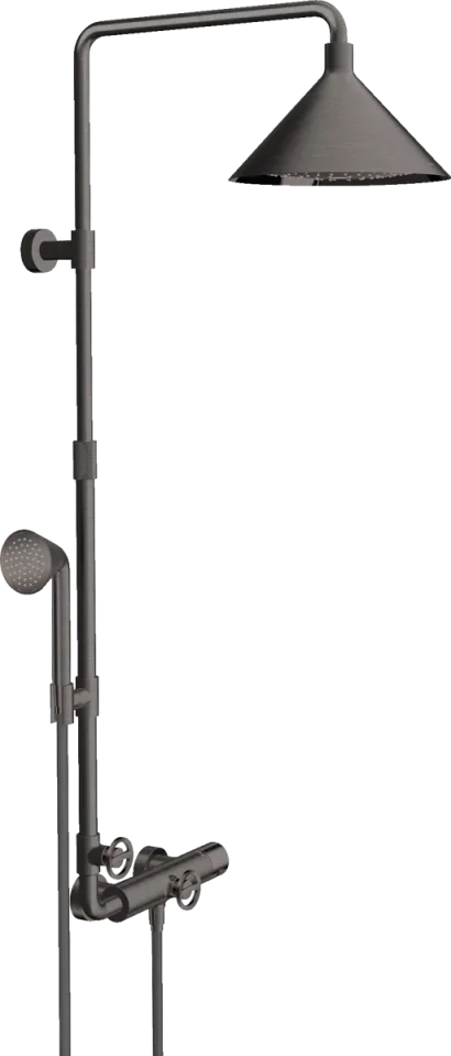 Axor Showers/front Showerpipes With Thermostatic Mixer 855 X 475 X 185mm Gunmetal/chrome - Brushed product image - Image 1