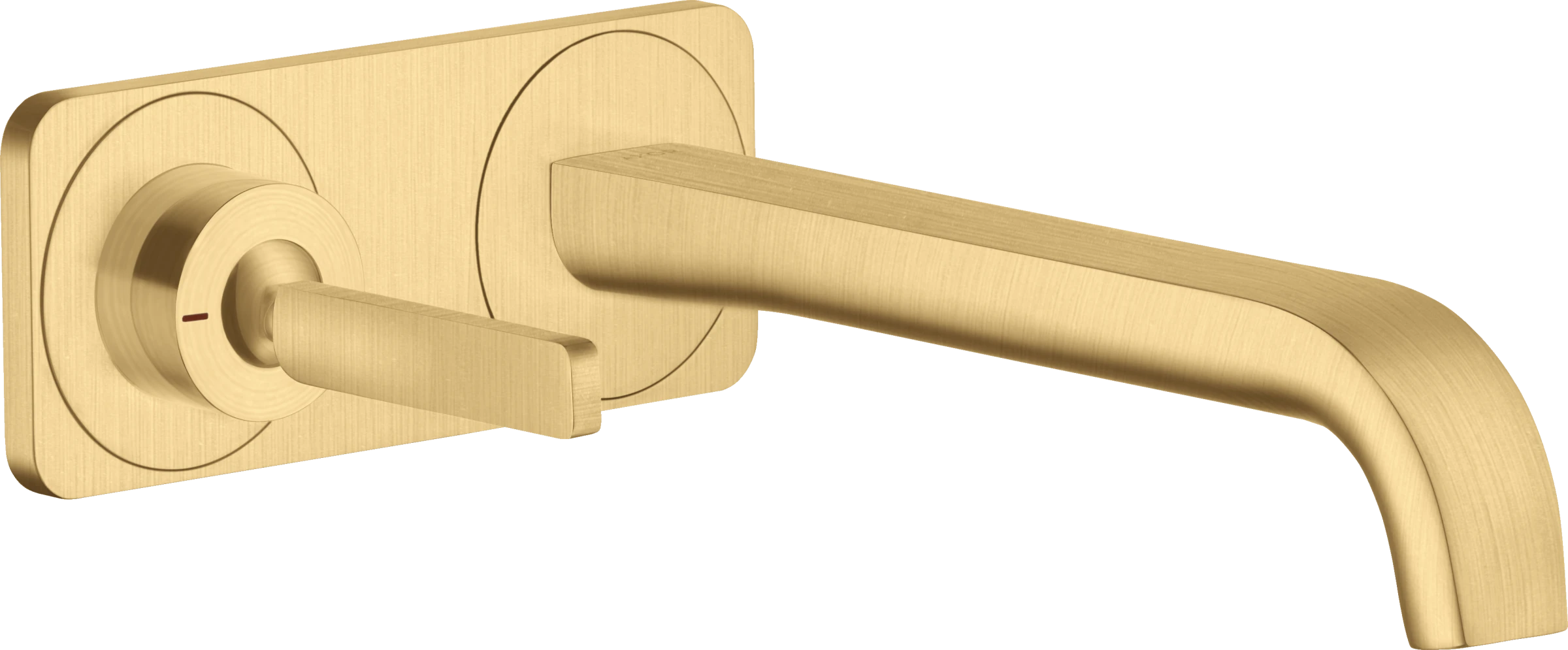 Axor Citterio E Single Lever Basin Mixer Wall-mounted With Pin Handle, Spout 221 Mm And Plate Brushed Gold Optic