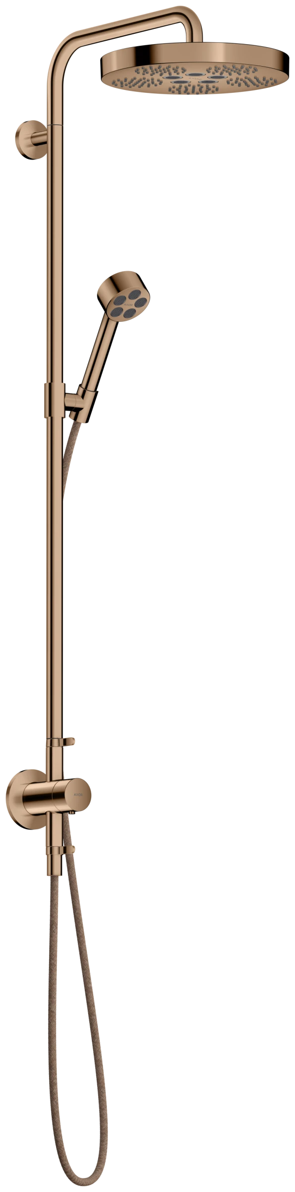 Axor One Showerpipes With Thermostatic Mixer 1015 X 350 X 170mm Rose Gold/gold - Polished