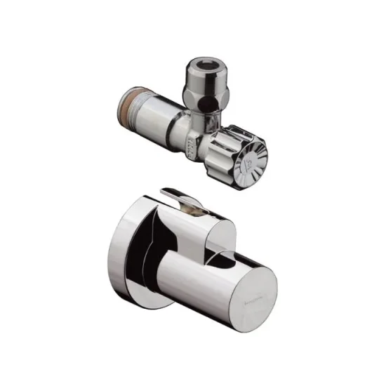 Hansgrohe Angle Valves 132 X 112 X 90mm Chrome detail view - Image 2