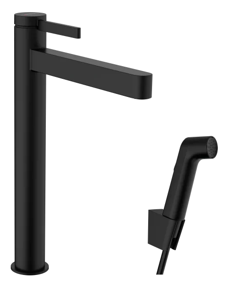 Hansgrohe Finoris Single Lever Basin Mixer 260 With Bidette Hand Shower And Shower Hose 160 Cm Matt Black