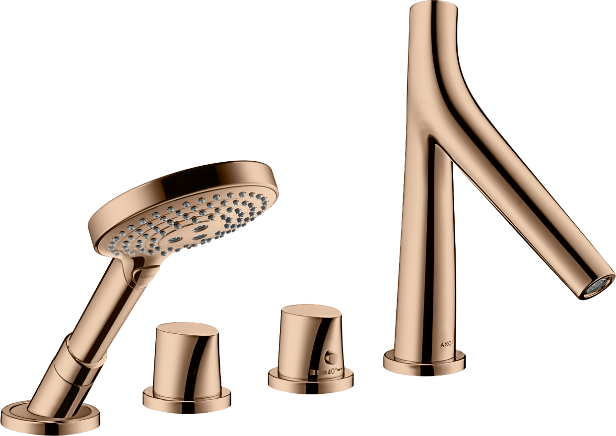 Axor Starck Organic Thermostatic Bath Filler Concealed 504 X 263 X 128mm Rose Gold/gold - Polished