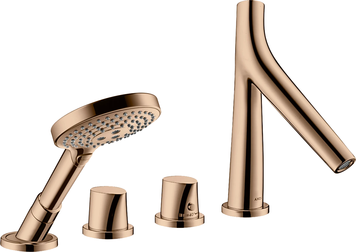 Axor Starck Organic Thermostatic Bath Filler Concealed 504 X 263 X 128mm Rose Gold/gold - Polished