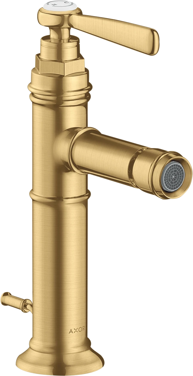 Axor Montreux Single Lever Bidet Mixer With Lever Handle And Pop-up Waste Brushed Gold Optic