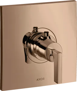 Axor Citterio Thermostatic Shower Mixer Concealed 217 X 187 X 135mm Rose Gold/gold - Polished