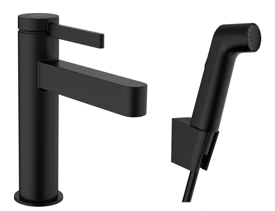 Hansgrohe Finoris Manual Mixers 555 X 310 X 85mm Black - Matt product image - Image 1