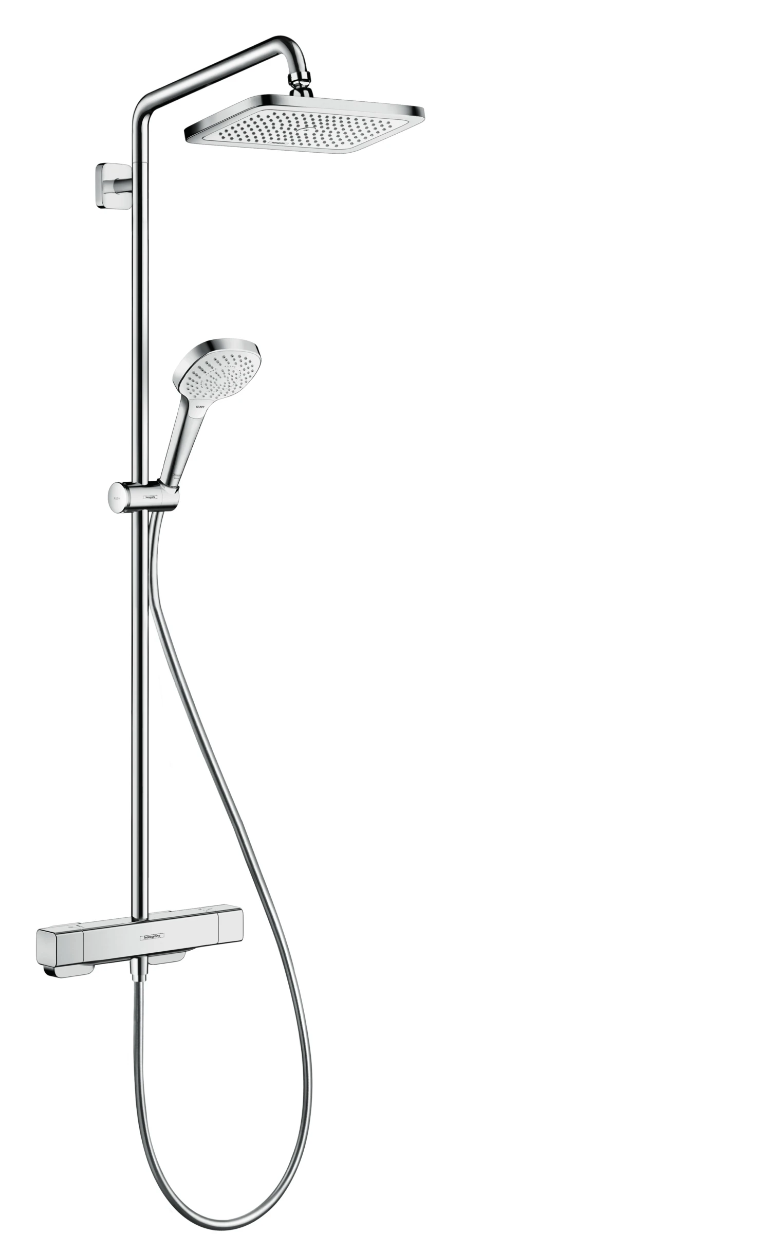 Hansgrohe Croma E Showerpipes With Thermostatic Mixer 1105 X 360 X 112mm Chrome