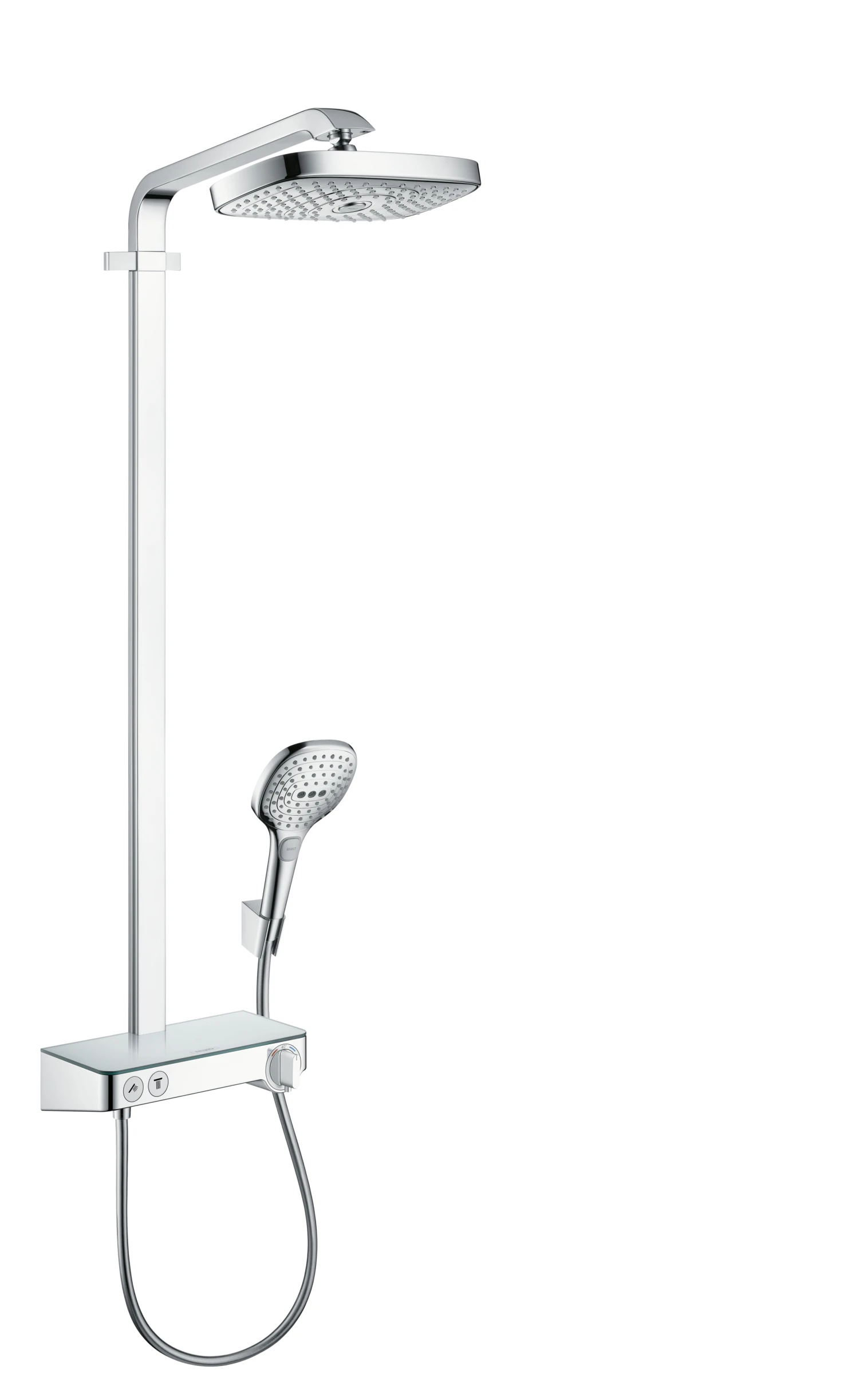 Hansgrohe Raindance Select E Showerpipes With Thermostatic Mixer 1070 X 400 X 130mm Chrome