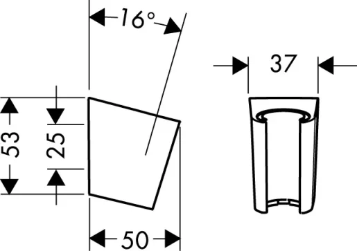 Hansgrohe Shower Support 131 X 71 X 70mm Black - Matt detail view - Image 2