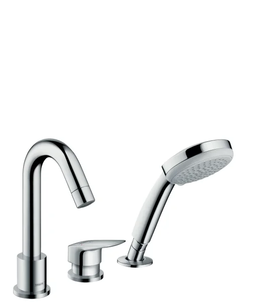Hansgrohe Logis 3-hole Rim-mounted Single Lever Bath Mixer Chrome
