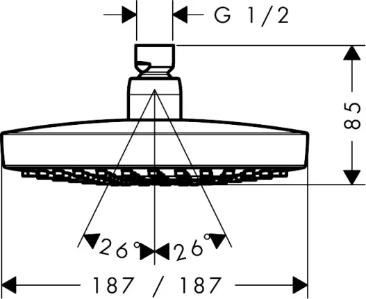 Hansgrohe Croma Select E Overhead Showers 305 X 280 X 135mm Chrome detail view - Image 3