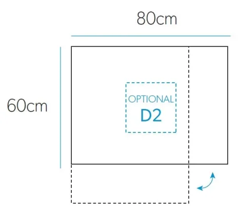 Hib Jackson Mirror H60 X W80cm technical drawing - Image 2