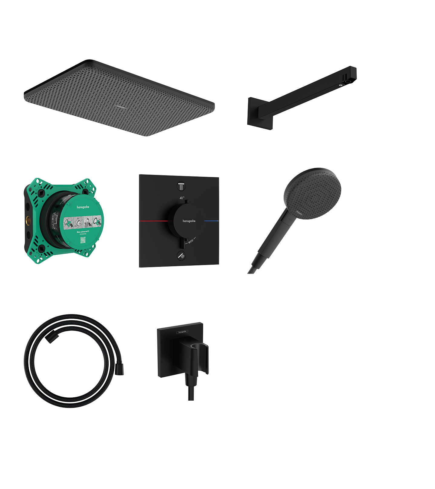 Hansgrohe Raindance Alive Q Shower Combination 685 X 380 X 180mm Black - Matt