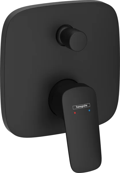 Hansgrohe Logis Single Lever Manual Bath Mixer For Concealed Installation With Integrated Backflow Prevention Matt Black