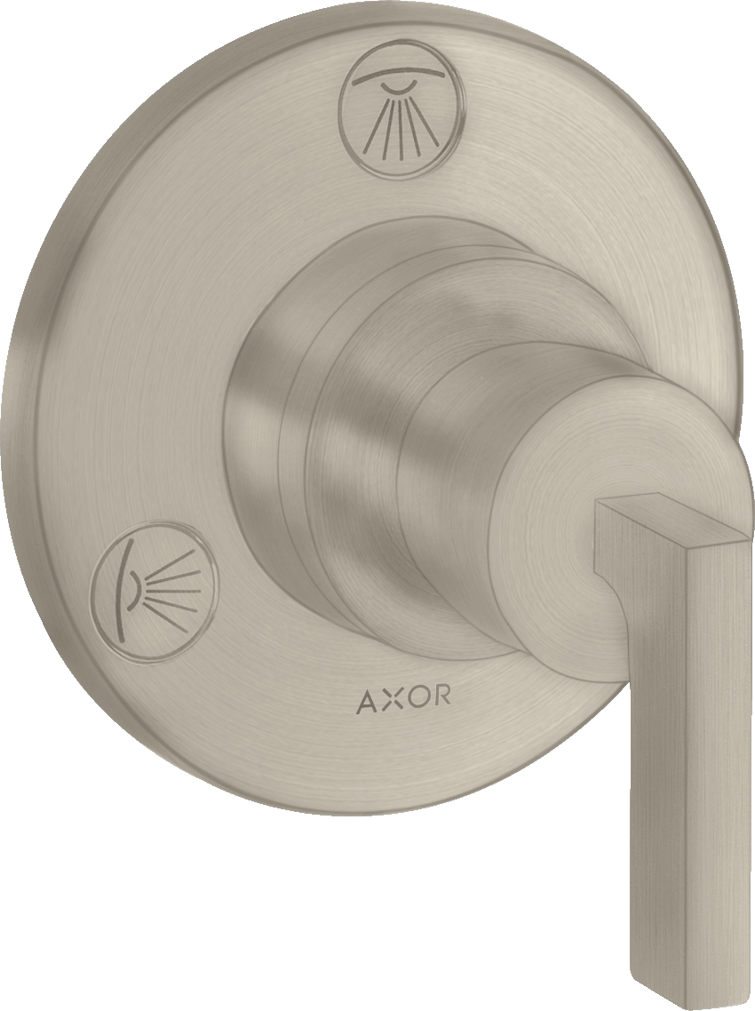Axor Citterio Manual Shut-off & Diverter Valves 130 X 110 X 87mm Nickel - Brushed